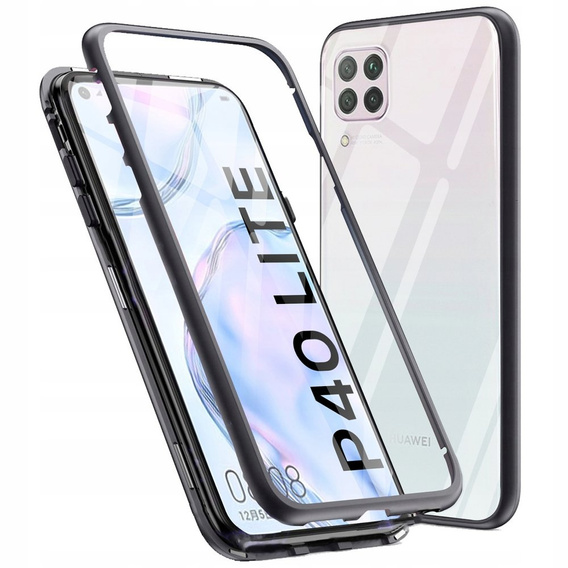 Etui do do Huawei P40 Lite, Magnetic back glass Case, Czarne