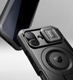 Etui pancerne do iPhone 16, Dexnor CamProtect MagSafe, z folią prywatyzującą, czarne (Dwie ramki)