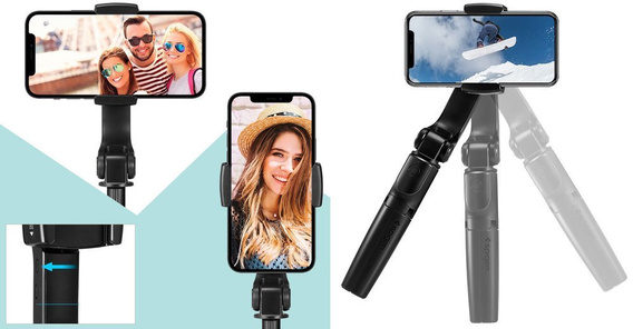 SPIGEN S610W Gimbal Wireless Selfie Sitck, Black