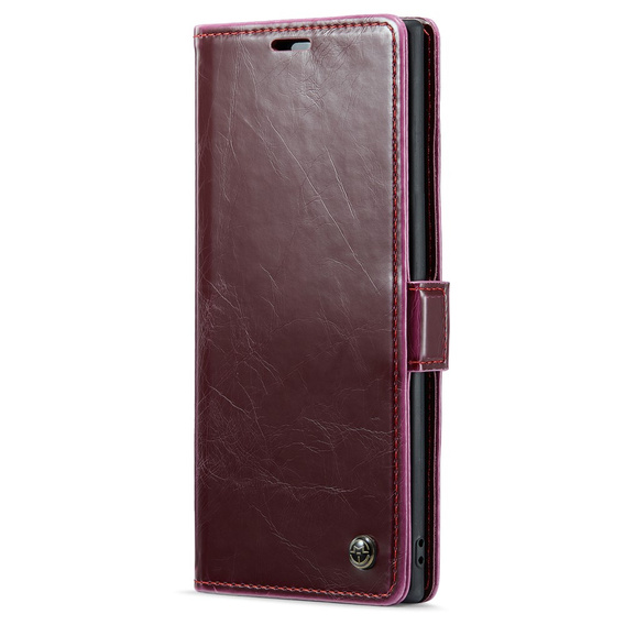 Etui z klapką CASEME do Samsung Galaxy Note 10 Plus, Waxy Textured, czerwone