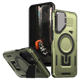 Etui do Samsung Galaxy A16 / A16 5G, Military MagSafe with camera protection, zielone