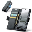 Etui z klapką CASEME do Samsung Galaxy Z Fold7 5G Litchi Wallet – czarne