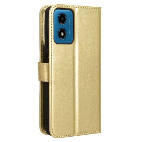 Etui z klapką do Motorola Moto G24 / G24 Power / G04, Crazy Horse Wallet, złote