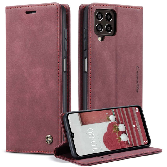 Etui CASEME do Samsung Galaxy M33 5G, Leather Wallet Case, bordowe