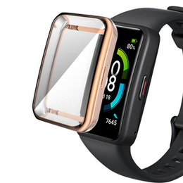 2w1 Etui z osłoną na ekran do Huawei Band 6/7, Różowe Złoto