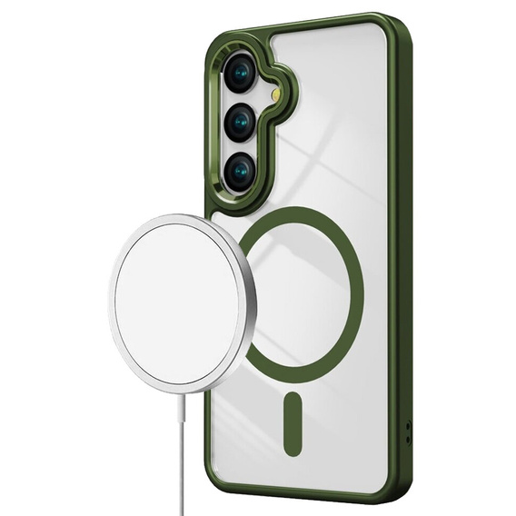 Etui do MagSafe do Samsung Galaxy S24, Hybrid Case, zielone