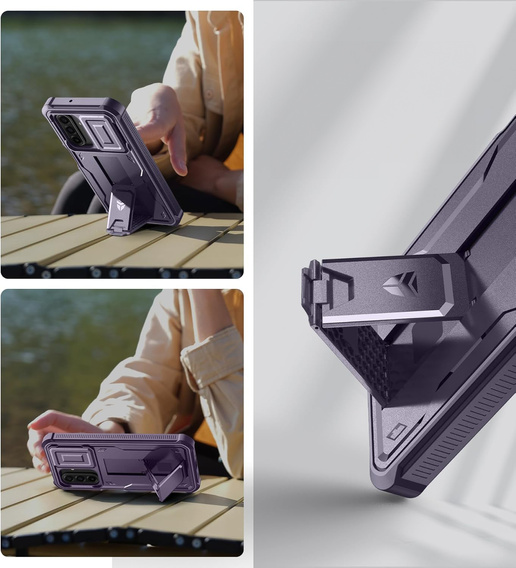 Etui pancerne do Samsung Galaxy A17, Dexnor Full Body (Two Frames), fioletowe