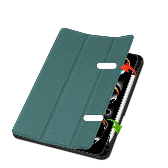 Etui do iPad Pro 11" 2024 (5 gen.), Smartcase z miejscem na rysik, zielone