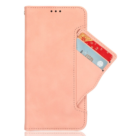 Etui z klapką do Honor Magic 5 Lite 5G, Card Slot, różowe