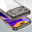 Etui do iPhone 17 Pro Max, silikonowe z twardym tyłem, przydymione czarne