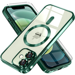 Etui do iPhone 12, Electro MagSafe, zielone + Szkło na ekran