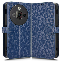 Etui z klapką do Nubia Focus Pro 5G, Wallet Rhombus, niebieskie