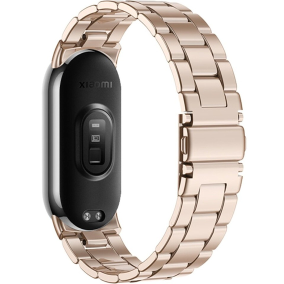 Bransoleta Stalowa do Xiaomi Smart Band 10 / 9 / 8, Różowe rose gold