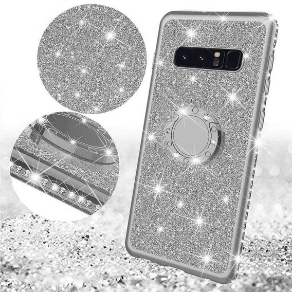 Etui do Samsung Galaxy S10+ Plus, Bling brokat, Srebrne