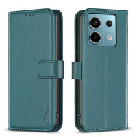 Etui z klapką do Xiaomi Redmi Note 13 Pro 4G, BINFEN Wallet, zielone