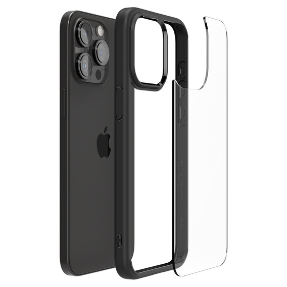 Etui Spigen do iPhone 15 Pro Max, Ultra Hybrid, Przezroczyste / Czarne ramki