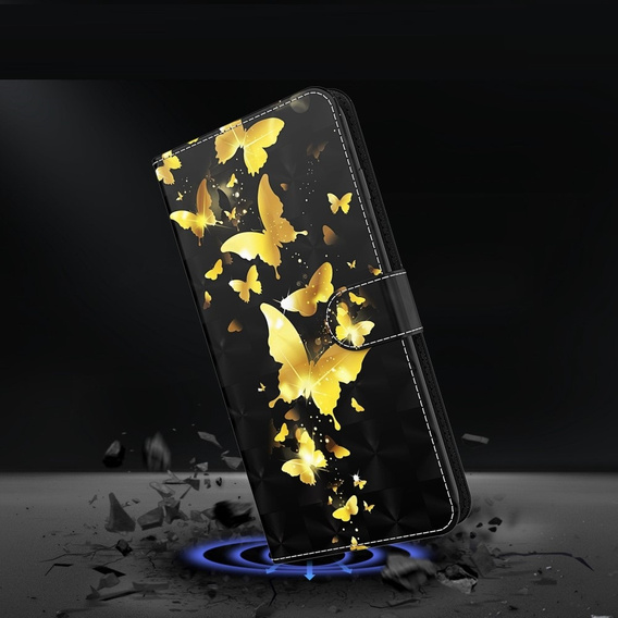 Etui z klapką do Xiaomi Redmi Note 13 Pro+, Wallet, Butterflies złote
