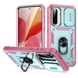 Etui do Samsung Galaxy A56 5G, KickStand Camera Lens, zielone / różowe