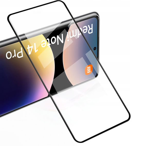2x Szkło Hartowane do Xiaomi Redmi Note 14 Pro / Poco X7, ERBORD 3D pełne, szybka na cały ekran