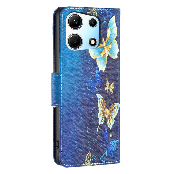 Etui z klapką do Infinix Zero 30 5G, Wallet, Butterflies niebieskie