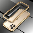 Bumper LUPHIE do iPhone 12 / 12 Pro, metalowa ramka, złota