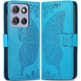 Etui z klapką do Motorola Moto G56 5G, Butterfly, niebieskie