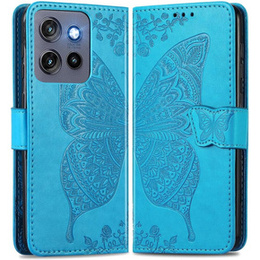 Etui z klapką do Motorola Edge 50 Neo / Motorola ThinkPhone 25, Butterfly, niebieskie