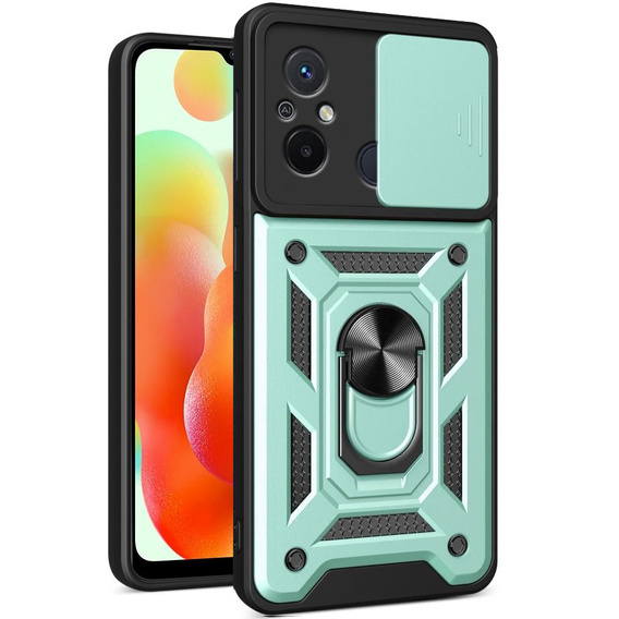 Etui pancerne do Xiaomi Redmi 12C, CamShield Slide, zielone