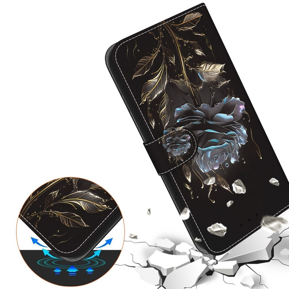 Etui z klapką do Infinix Hot 40i, Wallet, Rose czarne
