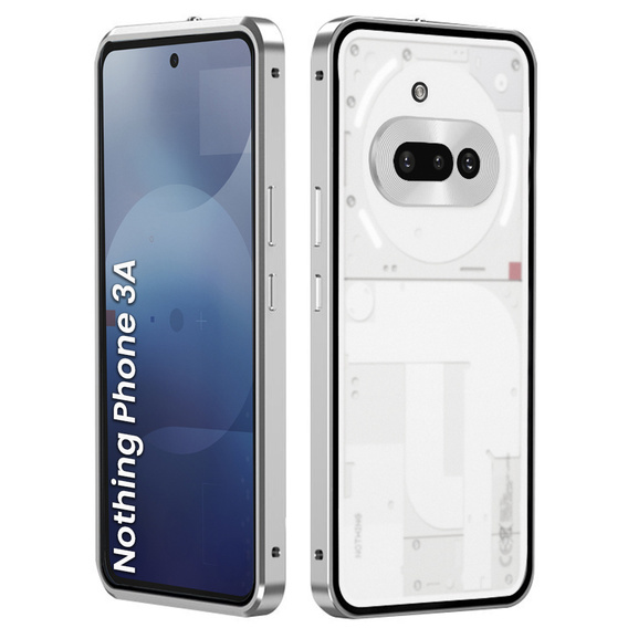Etui do Nothing Phone 3A, Frame Case, srebrne