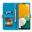 Etui z klapką do Samsung Galaxy A34 5G, Wallet Pocket Zipper Lace, niebieskie