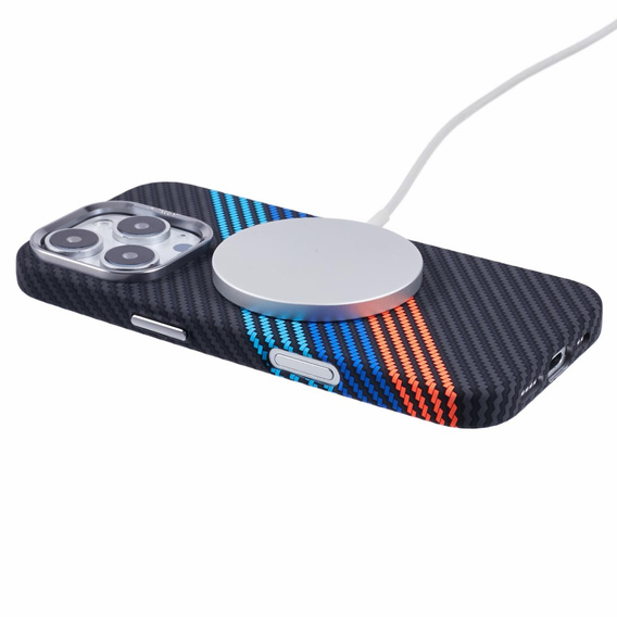 Etui do iPhone 16 Pro Max, Carbon Fiber MagSafe, granatowe