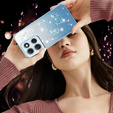 Etui do Motorola Moto G86 5G, Glitter Flower, niebieskie