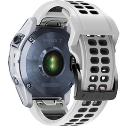 Silikonowy Pasek Two-Rows do Garmin Fenix 5X/6X/7X/3 HR - White/Black