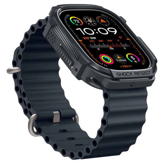 Etui Spigen do Apple Watch Ultra 1/2/3 49mm, Rugged Armor, Szary