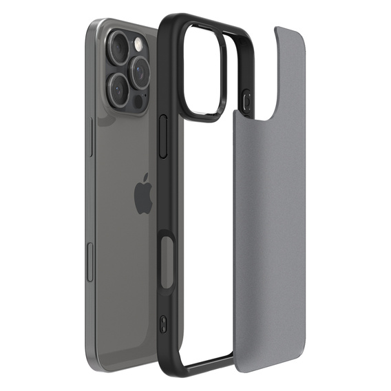 Etui Spigen do iPhone 16 Pro Max, Ultra Hybrid, czarne / matowe + Szkło Hartowane 9H