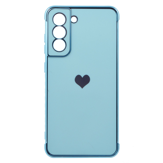 Etui do Samsung Galaxy S21 FE, Electro heart, niebieskie