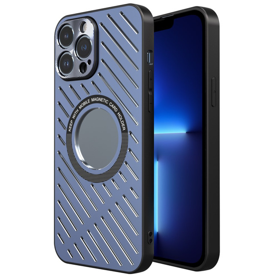 Etui R-JUST RJ57 do iPhone 13 Pro, pancerne, do MagSafe, niebieskie