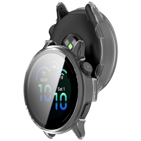 Etui z hartowanym szkłem do Garmin Vivoactive 6 – pełna ochrona 2w1 - przezroczyste