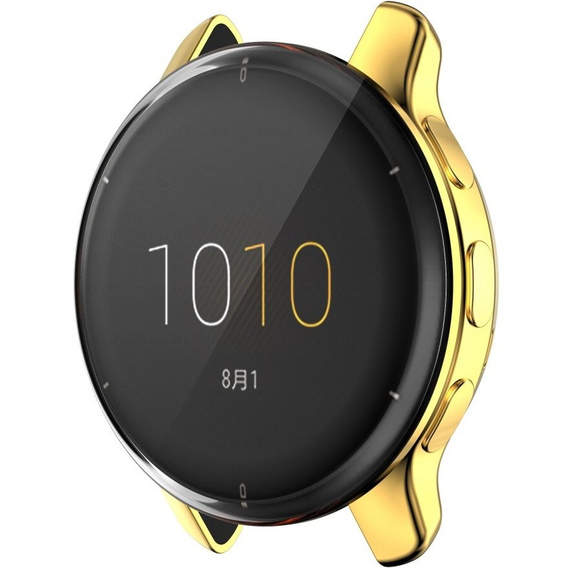 2w1 Etui z Osłoną Silikonową na ekran do Garmin Venu 2 Plus, Złote