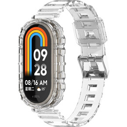 Pasek Silikonowy do Xiaomi Smart Band 10 / 9 / 8, Przezroczysty, Bezbarwny