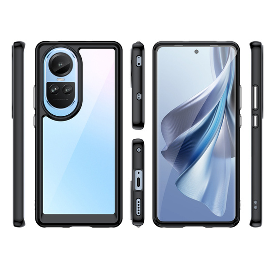 Etui do Oppo Reno 10 / 10 Pro, Fusion Hybrid, przezroczyste / czarne