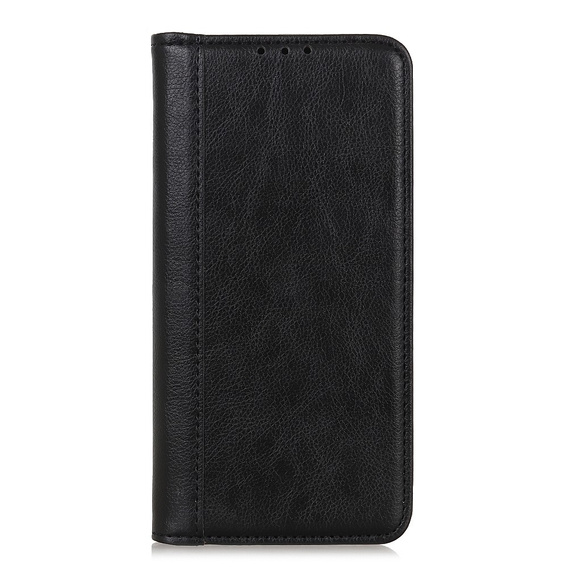 Etui z klapką do Motorola Moto G56 5G, Split Leather, czarne