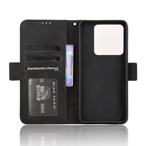 Etui z klapką do Xiaomi Poco M7 Pro 5G, Card Slot, czarne