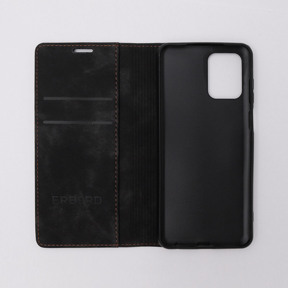 Etui do Motorola Moto G73, ERBORD Vintage portfel z klapką, czarne