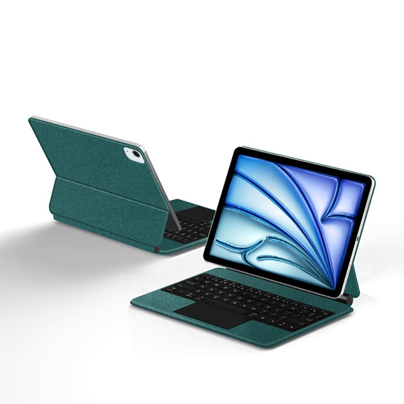 Etui z klawiaturą do iPad Air 13" 2024 (6 gen.), Magnetic Keyboard Touchpad, zielone