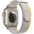 Pasek Nylonowy do Apple Watch 1/2/3/4/5/6/7/8/9/10/11/SE Ultra 1/2/3 42/44/45/46/49mm, Beżowy/Żółty