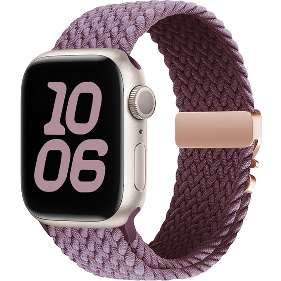 Pleciony Pasek Nylonowy z Klamrą do Apple Watch 1/2/3/4/5/6/7/8/9/10/11/SE 38/40/41/42mm – Fioletowy