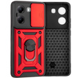 Etui pancerne do Xiaomi Poco X7 Pro 5G, CamShield Slide, czerwone