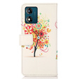 Etui z klapką do Motorola Moto E13, Wallet, Flower Tree pomarańczowe